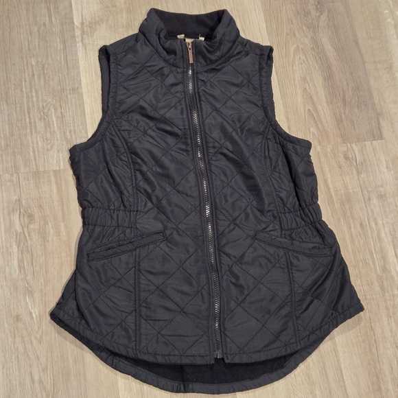 Bit & Bridle Jackets & Blazers - Bit & Bridle Black Full Zip Fleece Lined Quilted Vest Womens Size XS